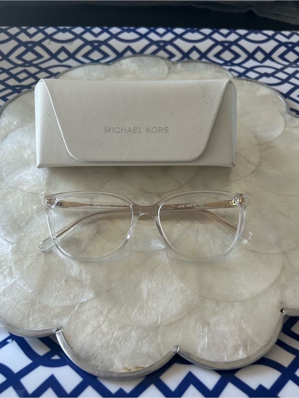 Michael Kors Clear Translucent Women's Glasses with Gold Accents